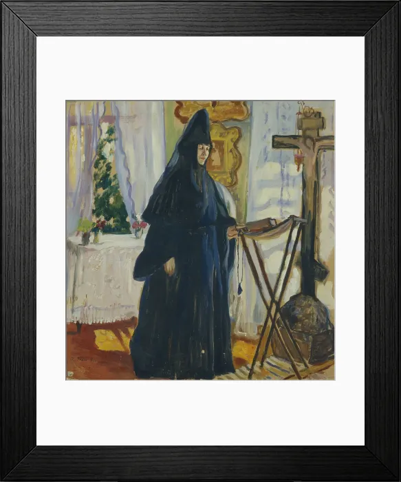 Framed Print : At the Monastic Cell. Prayer, 1915. Artist: Della-Vos-Kardovskaya, Olga Ludvigovna (1875-1952) Framed Print : At the Monastic Cell. Prayer, 1915. Artist: Della-Vos-Kardovskaya, Olga Ludvigovna (1875-1952)