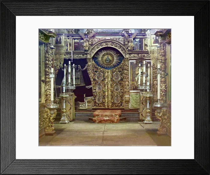 Framed Print : Iconostasis in the summer Fedorovskaya Church of the Mother of God, Yaroslavl, 1911. Creator: Sergey Mikhaylovich Prokudin-Gorsky Framed Print : Iconostasis in the summer Fedorovskaya Church of the Mother of God, Yaroslavl, 1911. Creator: Sergey Mikhaylovich Prokudin-Gorsky