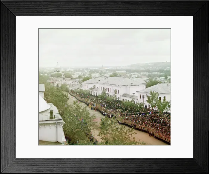 Framed Print : View from the bell tower of the Trinity cathedral (of the Trinity Monastery) on Cathedral... 1911. Creator: Sergey Mikhaylovich Prokudin-Gorsky Framed Print : View from the bell tower of the Trinity cathedral (of the Trinity Monastery) on Cathedral... 1911. Creator: Sergey Mikhaylovich Prokudin-Gorsky