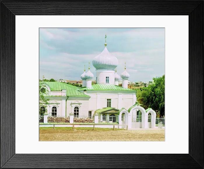 Framed Print : Rzhev: Church of the Transfiguration of the Savior, 1910. Creator: Sergey Mikhaylovich Prokudin-Gorsky Framed Print : Rzhev: Church of the Transfiguration of the Savior, 1910. Creator: Sergey Mikhaylovich Prokudin-Gorsky