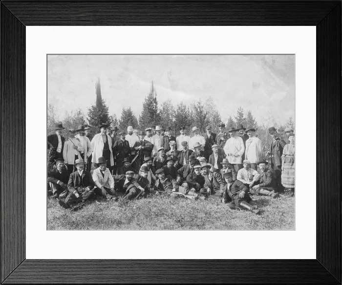 Framed Print : Members of the community of shooting enthusiasts, 1910-1919. Creator: Unknown Framed Print : Members of the community of shooting enthusiasts, 1910-1919. Creator: Unknown