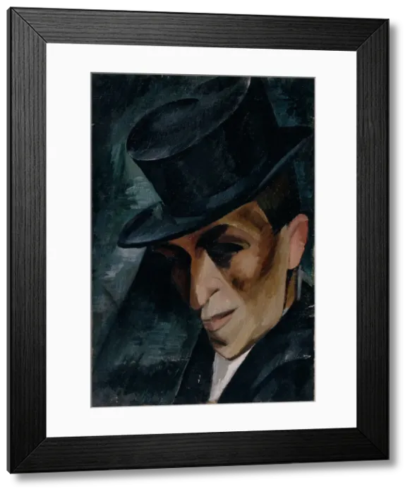 Framed Print : Portrait of a Man in Top Hat, 1915. Creator: Osmiorkin, Alexander Alexandrovich (1892-1953) Framed Print : Portrait of a Man in Top Hat, 1915. Creator: Osmiorkin, Alexander Alexandrovich (1892-1953)