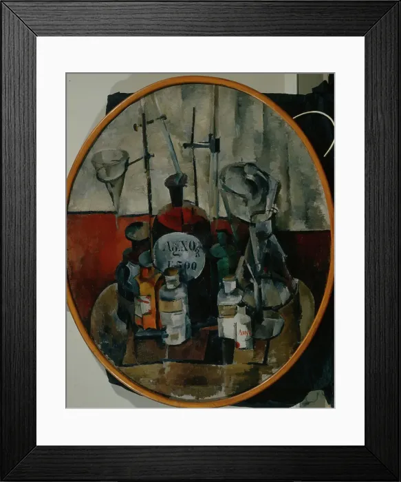 Framed Print : Still Life. Glass Vessels, 1919. Creator: Osmiorkin, Alexander Alexandrovich (1892-1953) Framed Print : Still Life. Glass Vessels, 1919. Creator: Osmiorkin, Alexander Alexandrovich (1892-1953)