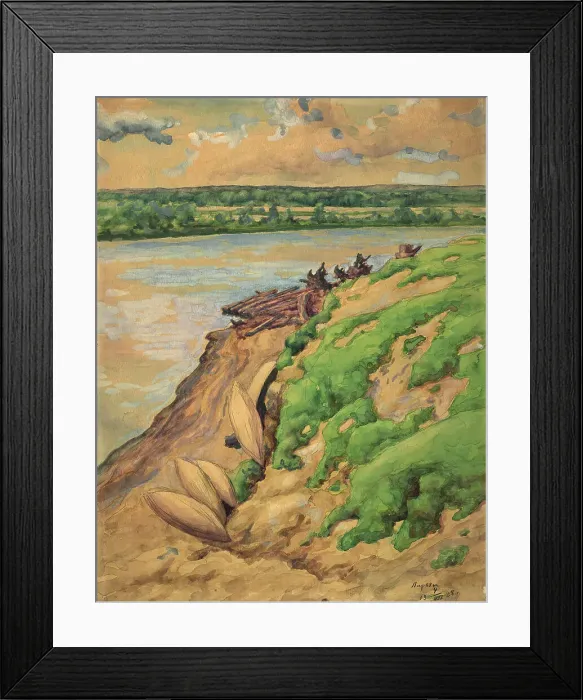 Framed Print : Laryak - Bank of the Vakh River, 1928. Creator: Dmitrii Innokent'evich Karatanov