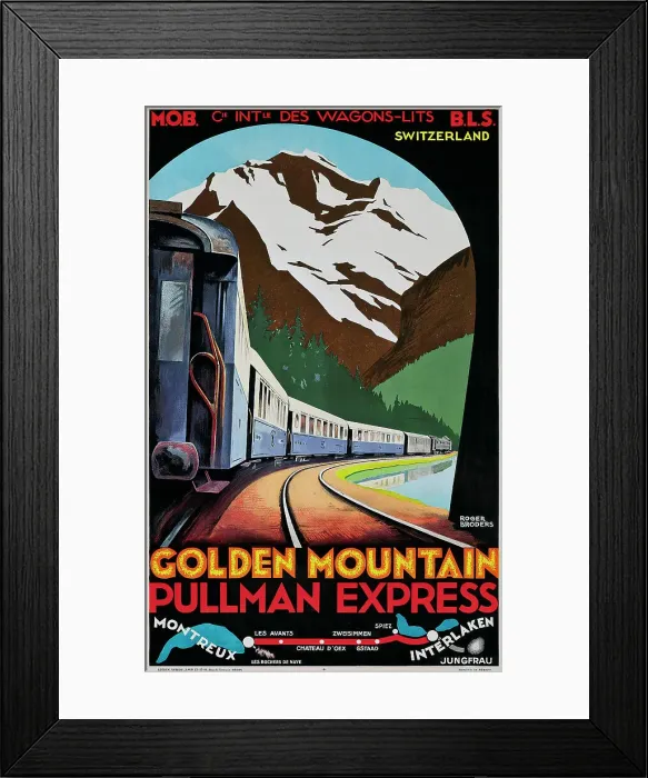Framed Print : Golden Mountain, Pullman Express (Poster), c. 1930. Creator: Broders, Roger (1883-1953) Framed Print : Golden Mountain, Pullman Express (Poster), c. 1930. Creator: Broders, Roger (1883-1953)