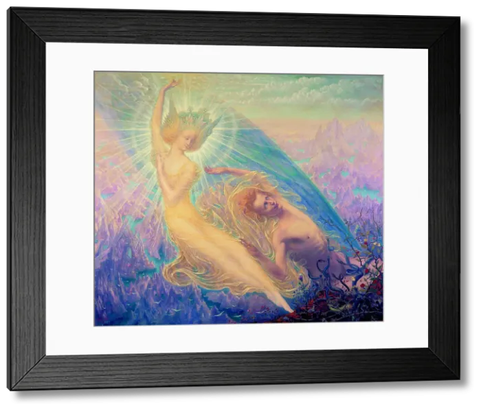 Framed Print : The Angel of Splendor, 1894. Creator: Delville, Jean (1867-1953) Framed Print : The Angel of Splendor, 1894. Creator: Delville, Jean (1867-1953)