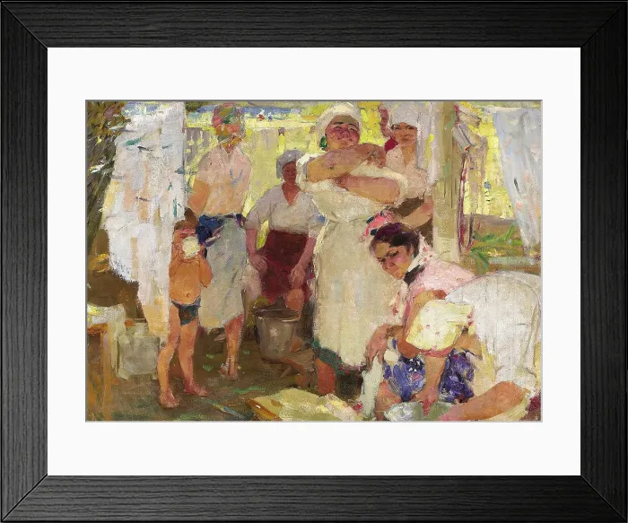 Framed Print : Washing Day, 1934. Creator: Kotov, Pyotr Ivanovich (1889-1953) Framed Print : Washing Day, 1934. Creator: Kotov, Pyotr Ivanovich (1889-1953)