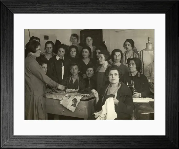 Framed Print : Cutting and sewing circle. Club Communist'. Moscow, 1920-1929. Creator: Unknown. Cutting and sewing circle. Club Communist'. Moscow, 1920-1929. Creator: Unknown Framed Print : Cutting and sewing circle. Club Communist'. Moscow, 1920-1929. Creator: Unknown. Cutting and sewing circle. Club Communist'. Moscow, 1920-1929. Creator: Unknown