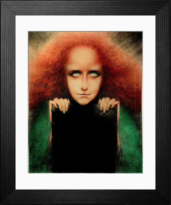 Framed Print : Mysteriosa, Portrait of Madame Stuart-Merrill, 1892. Creator: Delville, Jean (1867-1953) Framed Print : Mysteriosa, Portrait of Madame Stuart-Merrill, 1892. Creator: Delville, Jean (1867-1953)