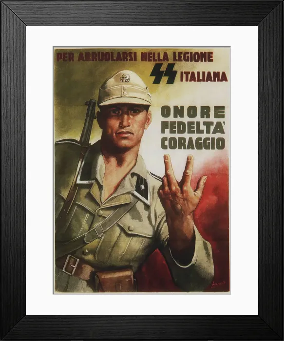 Framed Print : Honor, fidelity, courage, 1944. Creator: Boccasile, Gino (1901-1952) Framed Print : Honor, fidelity, courage, 1944. Creator: Boccasile, Gino (1901-1952)