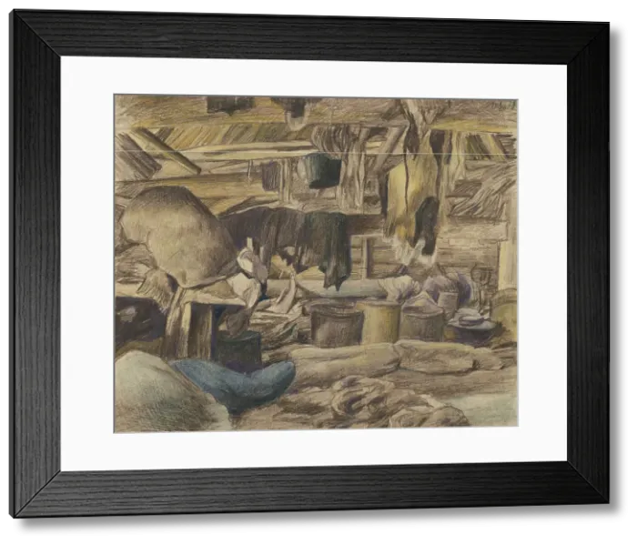 Framed Print : Ket River, Panovo Village. Storeroom, 1927. Creator: Dmitrii Innokent'evich Karatanov Framed Print : Ket River, Panovo Village. Storeroom, 1927. Creator: Dmitrii Innokent'evich Karatanov