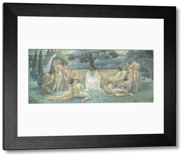 Framed Print : Platonic Academy. Creator: Delville, Jean (1867-1953) Framed Print : Platonic Academy. Creator: Delville, Jean (1867-1953)