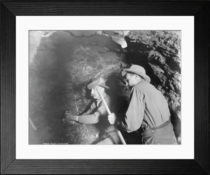 Framed Print : Hard rock miners, 1916. Creator: Unknown Framed Print : Hard rock miners, 1916. Creator: Unknown