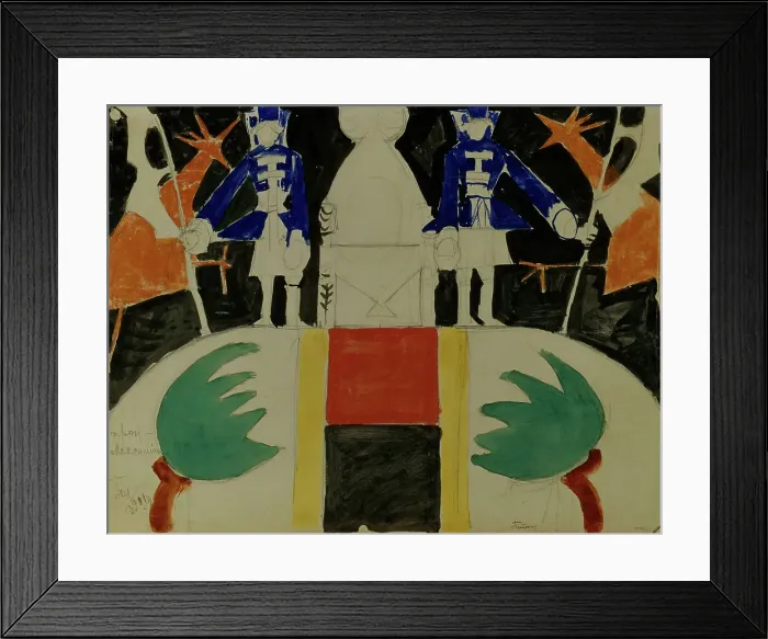 Framed Print : The Maksemyan's Throne. Stage design for the theatre play Tsar Maximilian by Aleksey Remizov, 1911. Creator: Tatlin, Vladimir Evgraphovich (1885-1953) Framed Print : The Maksemyan's Throne. Stage design for the theatre play Tsar Maximilian by Aleksey Remizov, 1911. Creator: Tatlin, Vladimir Evgraphovich (1885-1953)