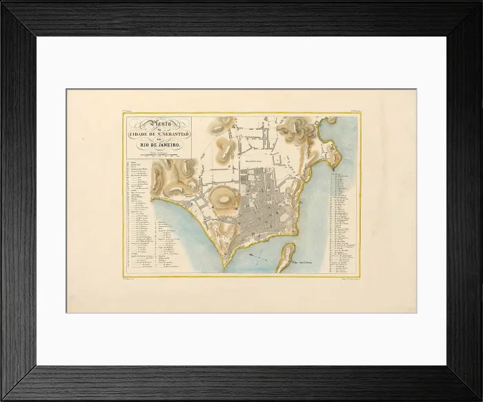 Framed Print : Plan of the city of Rio de Janeiro. From Voyage pittoresque et historique au Brésil, 1830s. Creator: Debret, Jean-Baptiste (1768-1848). Plan of the city of Rio de Janeiro Framed Print : Plan of the city of Rio de Janeiro. From Voyage pittoresque et historique au Brésil, 1830s. Creator: Debret, Jean-Baptiste (1768-1848). Plan of the city of Rio de Janeiro