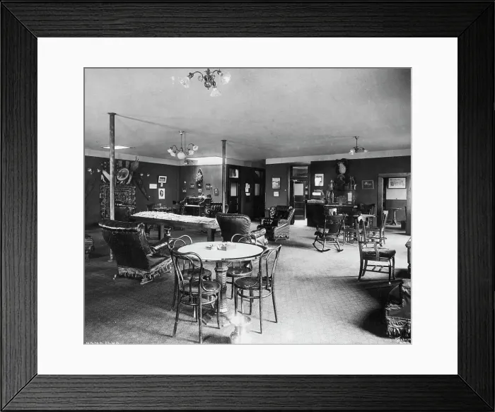 Framed Print : Tanana Club House interior, 1916. Creator: Unknown Framed Print : Tanana Club House interior, 1916. Creator: Unknown