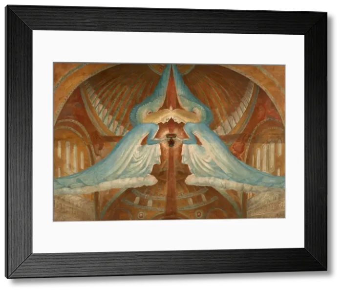 Framed Print : Le symbole du Graal, 1940. Creator: Delville, Jean (1867-1953) Framed Print : Le symbole du Graal, 1940. Creator: Delville, Jean (1867-1953)