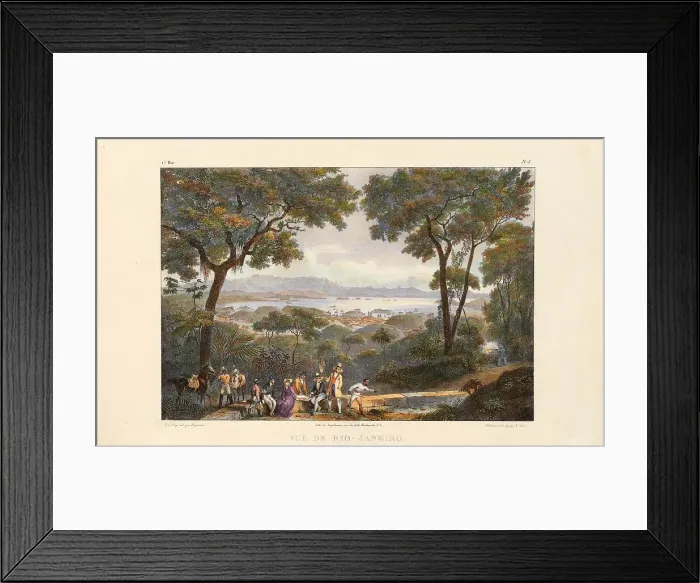 Framed Print : View of Rio de Janeiro. From Voyage pittoresque dans le Brésil, 1835. Creator: Rugendas, Johann Moritz (1802-1858). View of Rio de Janeiro. From Voyage pittoresque dans le Brésil, 1835 Framed Print : View of Rio de Janeiro. From Voyage pittoresque dans le Brésil, 1835. Creator: Rugendas, Johann Moritz (1802-1858). View of Rio de Janeiro. From Voyage pittoresque dans le Brésil, 1835