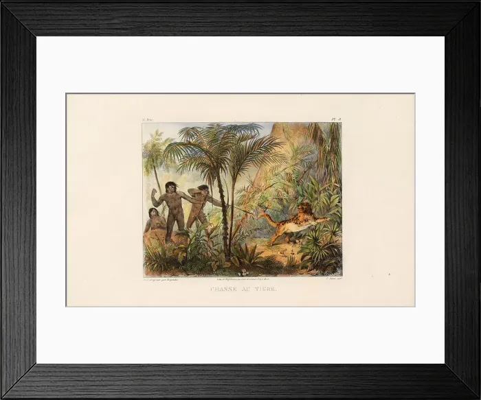 Framed Print : Tiger hunting. From Voyage pittoresque dans le Brésil, 1835. Creator: Rugendas, Johann Moritz (1802-1858). Tiger hunting. From Voyage pittoresque dans le Brésil, 1835. Creator: Rugendas, Johann Moritz (1802-1858) Framed Print : Tiger hunting. From Voyage pittoresque dans le Brésil, 1835. Creator: Rugendas, Johann Moritz (1802-1858). Tiger hunting. From Voyage pittoresque dans le Brésil, 1835. Creator: Rugendas, Johann Moritz (1802-1858)