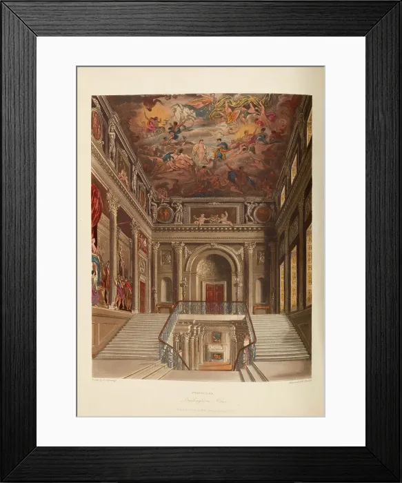Framed Print : The staircase at Buckingham House, 1818. Creator: Stephanoff, James (1789-1874) Framed Print : The staircase at Buckingham House, 1818. Creator: Stephanoff, James (1789-1874)