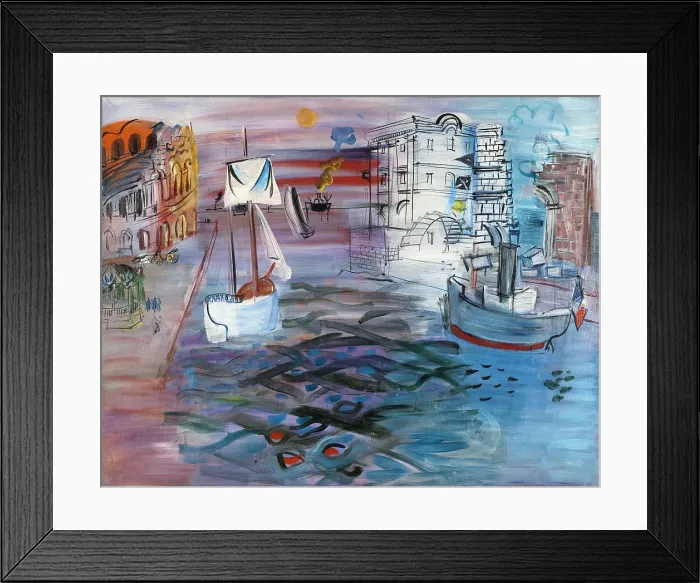 Framed Print : Port with sailboat. Homage to Claude Lorrain, 1935. Creator: Dufy, Raoul (1877-1953) Framed Print : Port with sailboat. Homage to Claude Lorrain, 1935. Creator: Dufy, Raoul (1877-1953)