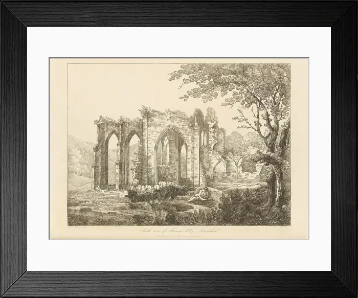 Framed Print : South View of Furness Abbey, Lancashire, 1810. Creator: Wilkinson, Joseph (1763-1831) Framed Print : South View of Furness Abbey, Lancashire, 1810. Creator: Wilkinson, Joseph (1763-1831)