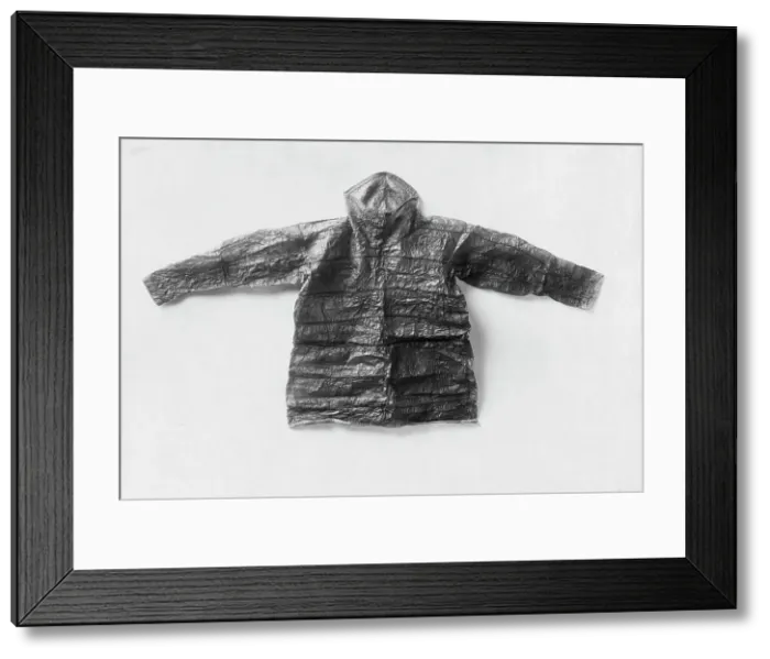 Framed Print : Oil skin jacket, made of bladder, 1929. Creator: Unknown Framed Print : Oil skin jacket, made of bladder, 1929. Creator: Unknown