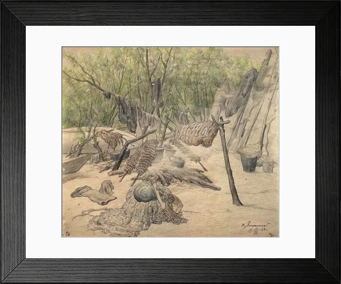 Framed Print : Arrival of the Ostyaks for summer fishing, 1928. Creator: Dmitrii Innokent'evich Karatanov Framed Print : Arrival of the Ostyaks for summer fishing, 1928. Creator: Dmitrii Innokent'evich Karatanov