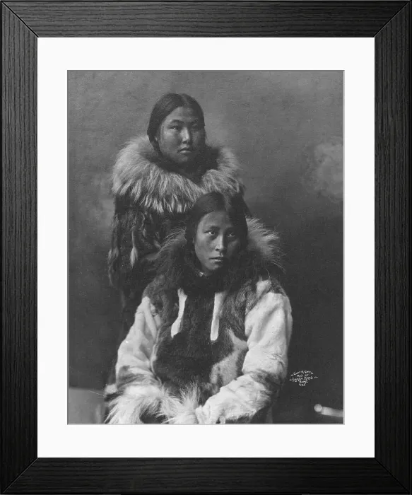 Framed Print : Two Eskimo women posing, c1903, printed (1927?). Creator: Unknown Framed Print : Two Eskimo women posing, c1903, printed (1927?). Creator: Unknown
