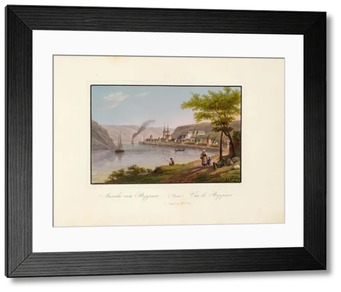 Framed Print : View of Boppard on the Rhine, 1825. Creator: Dielmann, Jakob Fürchtegott (1809-1885) Framed Print : View of Boppard on the Rhine, 1825. Creator: Dielmann, Jakob Fürchtegott (1809-1885)
