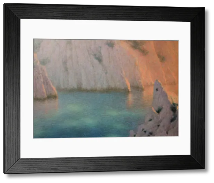 Framed Print : Calanque (Six o'clock in the Evening), 1930-1936. Creator: Lévy-Dhurmer, Lucien (1865-1953) Framed Print : Calanque (Six o'clock in the Evening), 1930-1936. Creator: Lévy-Dhurmer, Lucien (1865-1953)