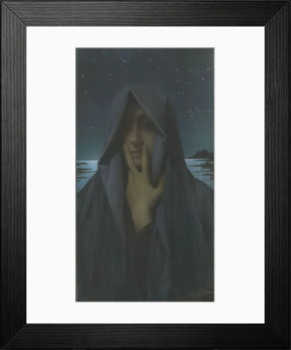 Framed Print : Le Silence, 1895. Creator: Lévy-Dhurmer, Lucien (1865-1953) Framed Print : Le Silence, 1895. Creator: Lévy-Dhurmer, Lucien (1865-1953)