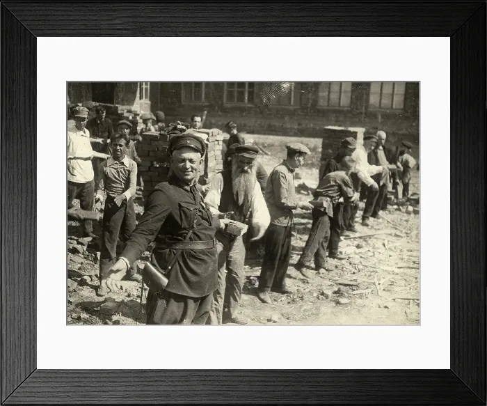 Framed Print : Conveyor system for transferring bricks: Cleanup day at Traktorostroye, Kharkiv, 1920-1929. Creator: Unknown Framed Print : Conveyor system for transferring bricks: Cleanup day at Traktorostroye, Kharkiv, 1920-1929. Creator: Unknown