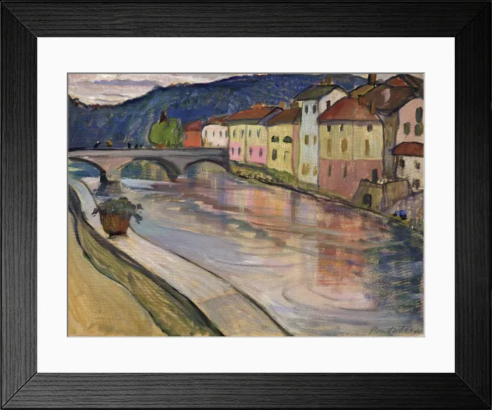 Framed Print : A bridge in Switzerland, 1912. Creator: Della-Vos-Kardovskaya, Olga Ludvigovna (1875-1952) Framed Print : A bridge in Switzerland, 1912. Creator: Della-Vos-Kardovskaya, Olga Ludvigovna (1875-1952)