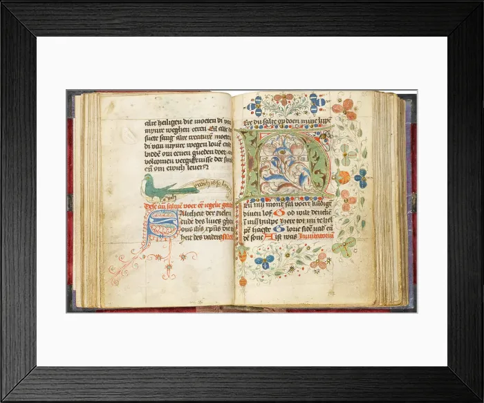 Framed Print : Prayer book. German manuscript on parchment with initials decorated with flowers, c.1425. Creator: Anonymous master Framed Print : Prayer book. German manuscript on parchment with initials decorated with flowers, c.1425. Creator: Anonymous master