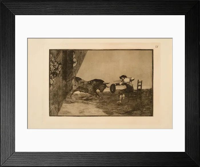Framed Print : La Tauromaquia: The Daring of Martincho in the Ring at Saragossa, 1815-1816. Creator: Goya, Francisco, de (1746-1828) Framed Print : La Tauromaquia: The Daring of Martincho in the Ring at Saragossa, 1815-1816. Creator: Goya, Francisco, de (1746-1828)