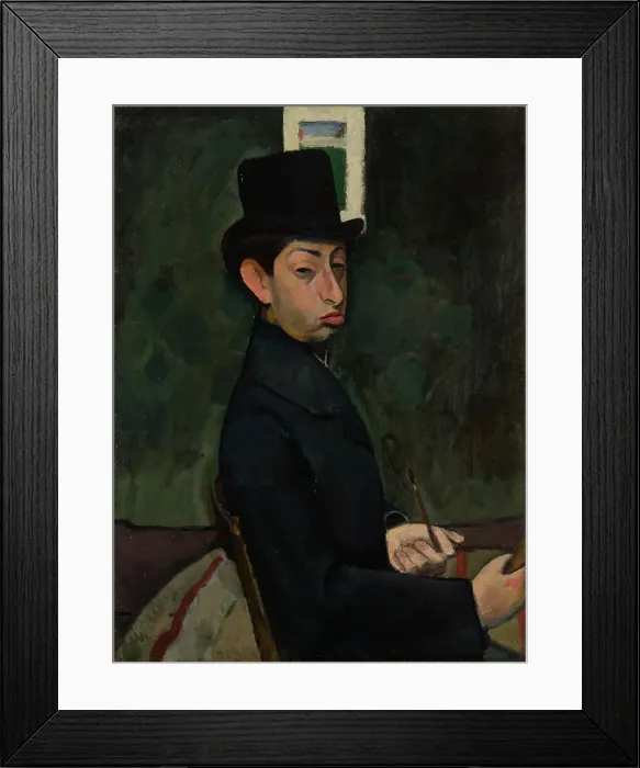 Framed Print : Self-Portrait in Top Hat, 1907. Creator: Berény, Róbert (1887-1953) Framed Print : Self-Portrait in Top Hat, 1907. Creator: Berény, Róbert (1887-1953)