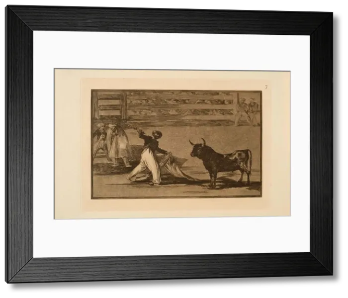Framed Print : La Tauromaquia: Origin of the Harpoons or Banderillas, 1815-1816. Creator: Goya, Francisco, de (1746-1828) Framed Print : La Tauromaquia: Origin of the Harpoons or Banderillas, 1815-1816. Creator: Goya, Francisco, de (1746-1828)