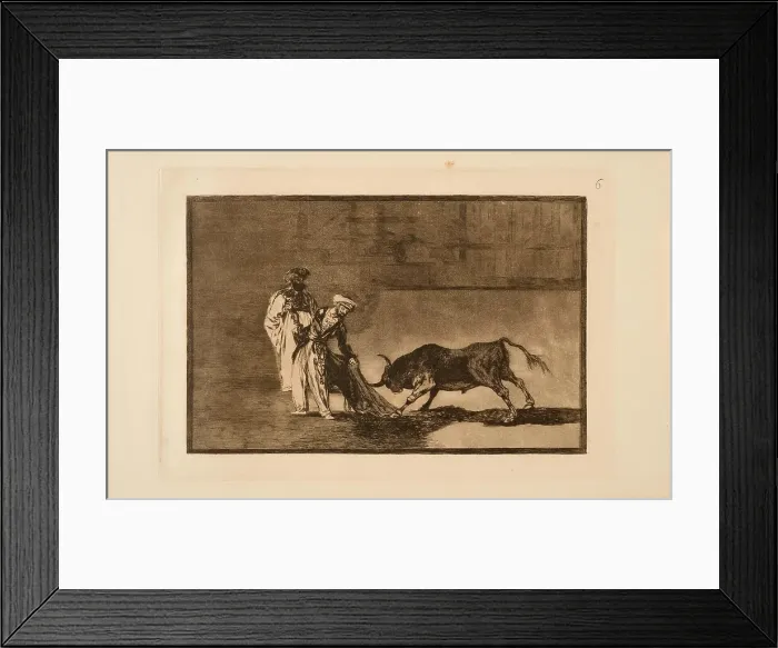 Framed Print : La Tauromaquia: The Moors make a different play in the ring calling the bull with... 1815-1816. Creator: Goya, Francisco, de (1746-1828) Framed Print : La Tauromaquia: The Moors make a different play in the ring calling the bull with... 1815-1816. Creator: Goya, Francisco, de (1746-1828)