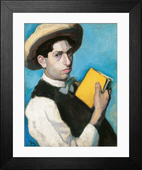 Framed Print : Self-Portrait in a Straw Hat, 1906. Creator: Berény, Róbert (1887-1953) Framed Print : Self-Portrait in a Straw Hat, 1906. Creator: Berény, Róbert (1887-1953)