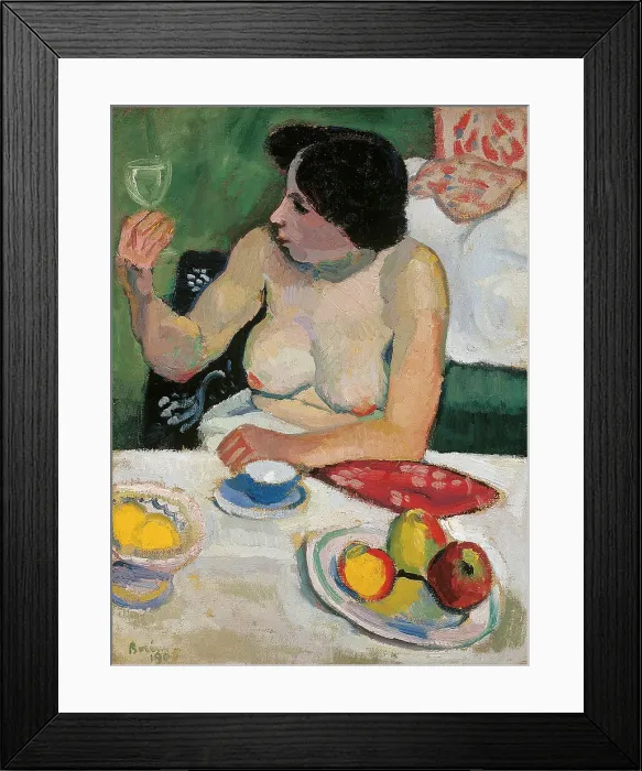 Framed Print : Woman with glass, 1906. Creator: Berény, Róbert (1887-1953) Framed Print : Woman with glass, 1906. Creator: Berény, Róbert (1887-1953)