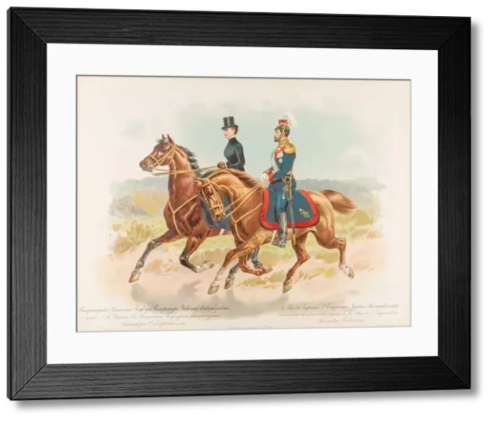 Framed Print : Equestrian Portrait of Nicholas II of Russia, 1896. Creator: Bakmanson, Hugo Karlovich (1860-1953) Framed Print : Equestrian Portrait of Nicholas II of Russia, 1896. Creator: Bakmanson, Hugo Karlovich (1860-1953)