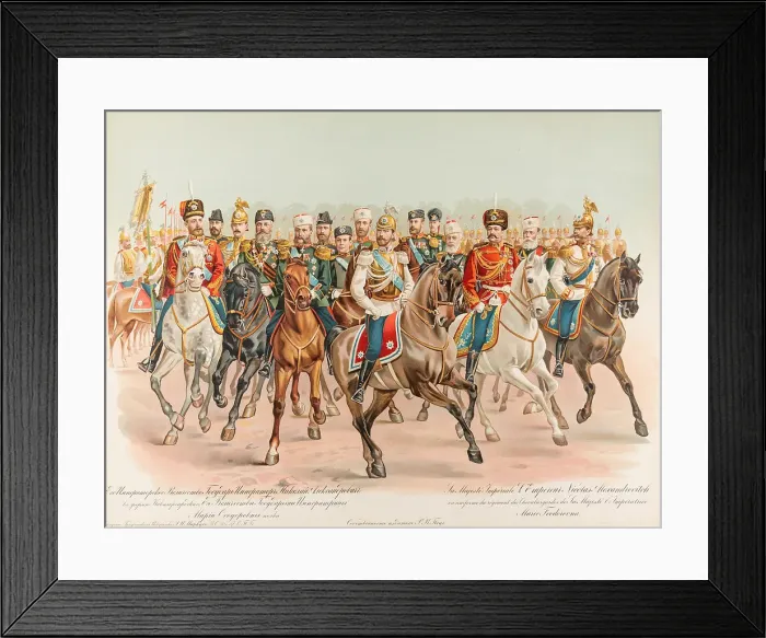 Framed Print : Equestrian Portrait of Nicholas II of Russia, 1896. Creator: Bakmanson, Hugo Karlovich (1860-1953) Framed Print : Equestrian Portrait of Nicholas II of Russia, 1896. Creator: Bakmanson, Hugo Karlovich (1860-1953)