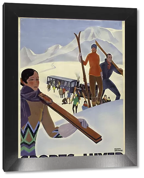 Sports d'hiver au col de Voza par St Gervais, c. 1930. Creator: Broders, Roger (1883-1953)
