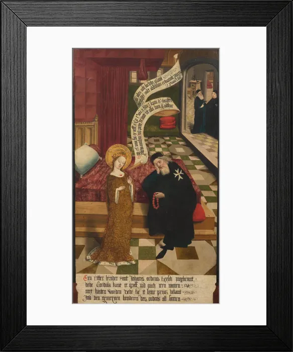 Framed Print : Scenes from the Legend of Saint Cordula: the apparition before the Knight of St. John... c. 1490-14 Creator: Master of Cologne (active ca 1500) Framed Print : Scenes from the Legend of Saint Cordula: the apparition before the Knight of St. John... c. 1490-14 Creator: Master of Cologne (active ca 1500)