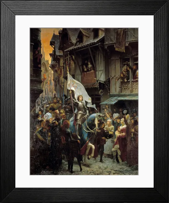 Framed Print : Joan of Arc, victorious over the English, returns to Orleans and is acclaimed by the population, 1887 Creator: Scherrer, Jean-Jacques (1855-1916) Framed Print : Joan of Arc, victorious over the English, returns to Orleans and is acclaimed by the population, 1887 Creator: Scherrer, Jean-Jacques (1855-1916)