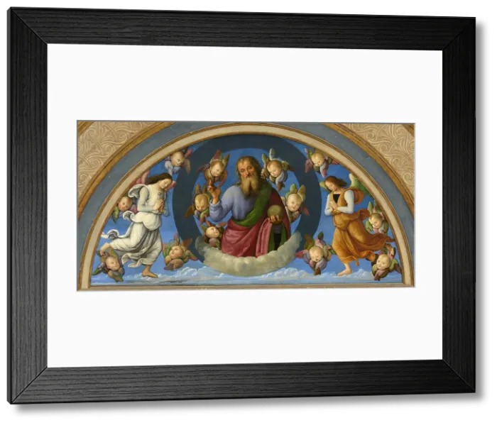 Framed Print : The Ascension of Christ. Detail: The Eternal Father between Two Angels, 1498. Creator: Perugino (ca. 1450-1523) Framed Print : The Ascension of Christ. Detail: The Eternal Father between Two Angels, 1498. Creator: Perugino (ca. 1450-1523)