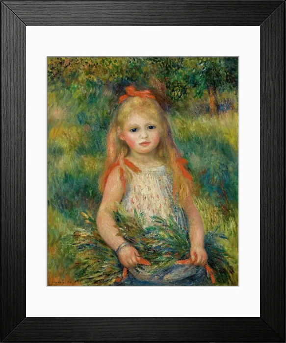 Framed Print : Girl with Flowers, 1888. Creator: Renoir, Pierre Auguste (1841-1919) Framed Print : Girl with Flowers, 1888. Creator: Renoir, Pierre Auguste (1841-1919)