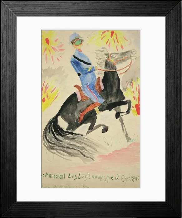Framed Print : Le Maréchal des logis au masque d'Espérance. Autoportrait, 1916. Creator: Apollinaire, Guillaume (1880-1918) Framed Print : Le Maréchal des logis au masque d'Espérance. Autoportrait, 1916. Creator: Apollinaire, Guillaume (1880-1918)