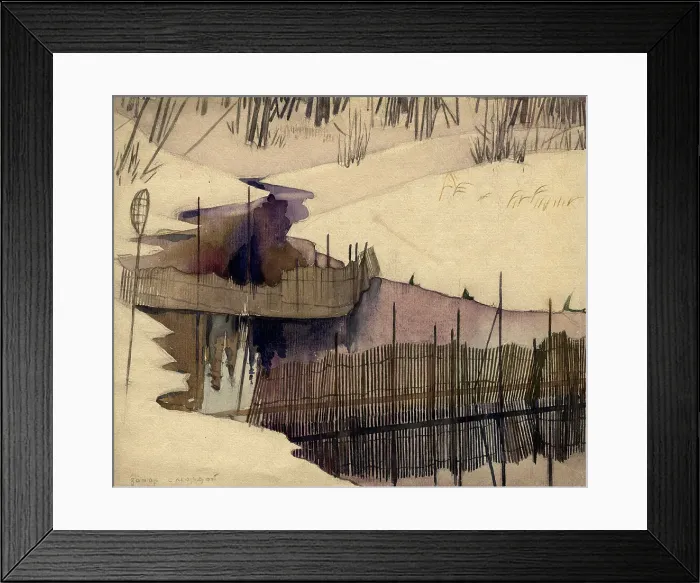 Framed Print : Blocked stream with weir in winter. Selkups, 1920. Creator: A. G. Vargin Framed Print : Blocked stream with weir in winter. Selkups, 1920. Creator: A. G. Vargin
